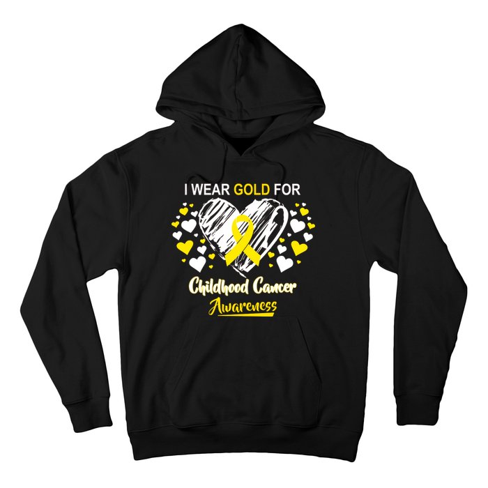 I Wear Gold For Childhood Cancer Awareness  Hoodie