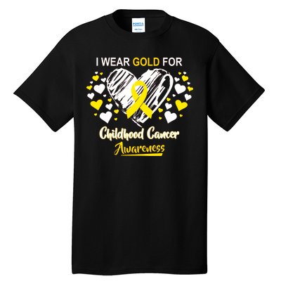 I Wear Gold For Childhood Cancer Awareness  Tall T-Shirt