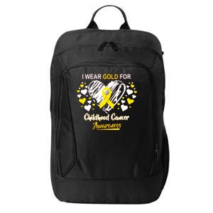 I Wear Gold For Childhood Cancer Awareness  City Backpack