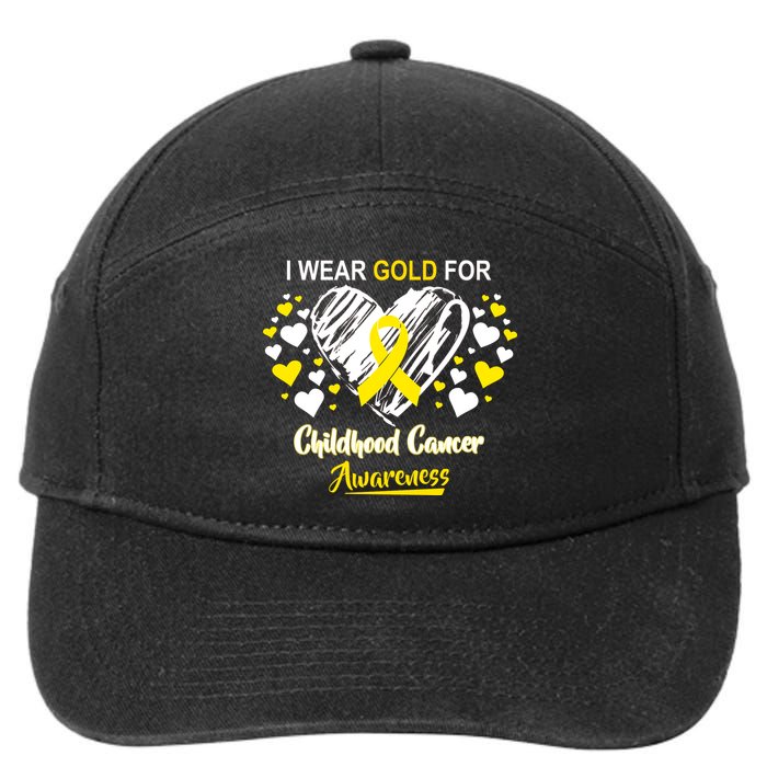 I Wear Gold For Childhood Cancer Awareness  7-Panel Snapback Hat