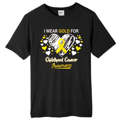 I Wear Gold For Childhood Cancer Awareness  Tall Fusion ChromaSoft Performance T-Shirt