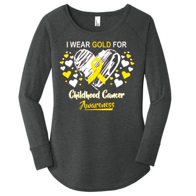 I Wear Gold For Childhood Cancer Awareness  Women's Perfect Tri Tunic Long Sleeve Shirt