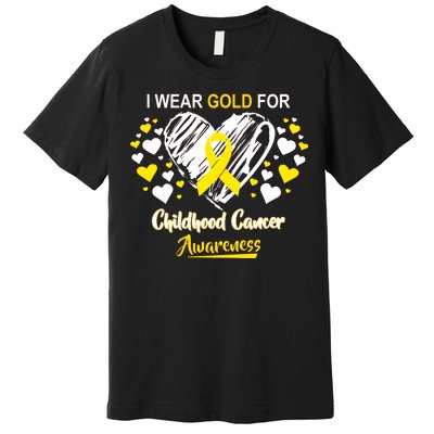 I Wear Gold For Childhood Cancer Awareness  Premium T-Shirt