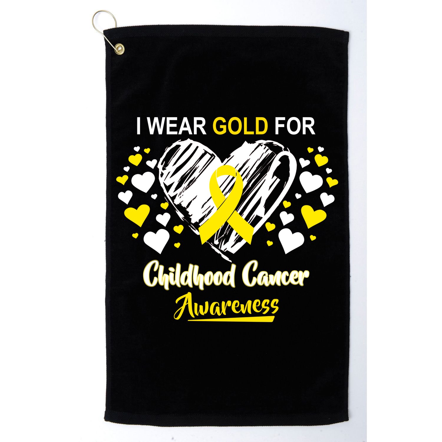 I Wear Gold For Childhood Cancer Awareness  Golf Towel
