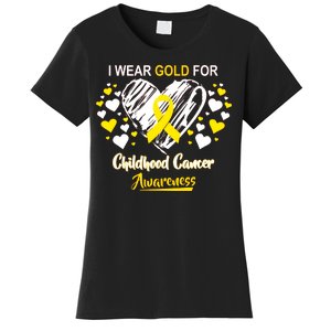 I Wear Gold For Childhood Cancer Awareness  Women's T-Shirt