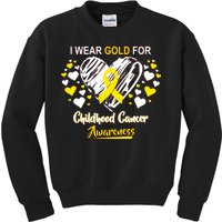 I Wear Gold For Childhood Cancer Awareness  Kids Sweatshirt