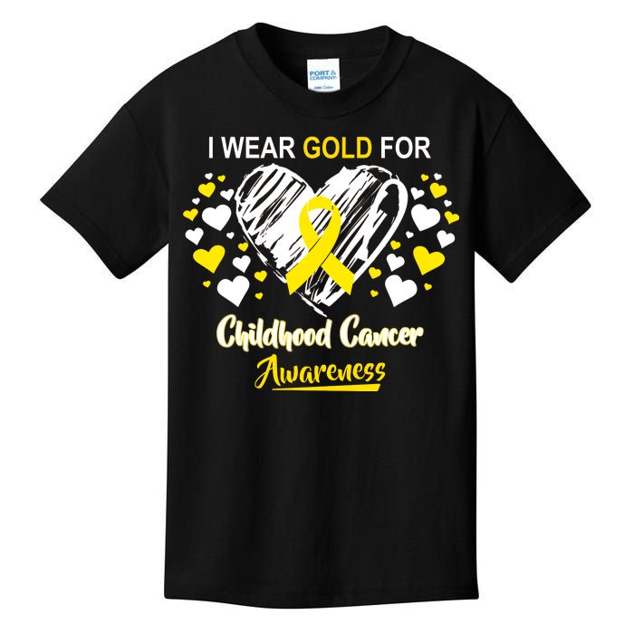 I Wear Gold For Childhood Cancer Awareness  Kids T-Shirt