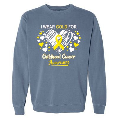 I Wear Gold For Childhood Cancer Awareness  Garment-Dyed Sweatshirt