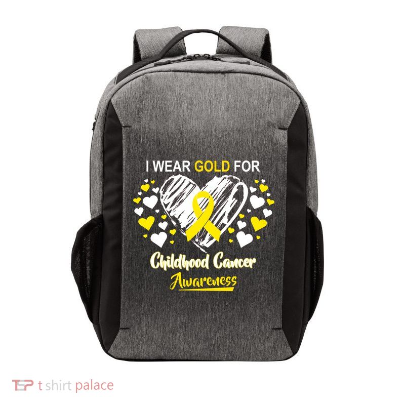 I Wear Gold For Childhood Cancer Awareness  Vector Backpack