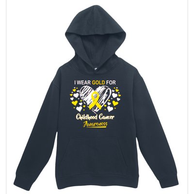 I Wear Gold For Childhood Cancer Awareness  Urban Pullover Hoodie