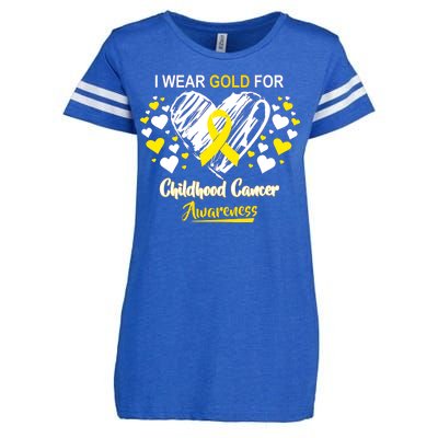 I Wear Gold For Childhood Cancer Awareness  Enza Ladies Jersey Football T-Shirt