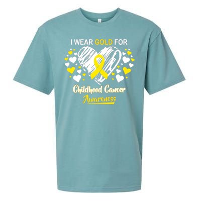 I Wear Gold For Childhood Cancer Awareness  Sueded Cloud Jersey T-Shirt