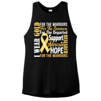 I Wear Gold For Childhood Cancer Awareness 1 Ladies PosiCharge Tri-Blend Wicking Tank