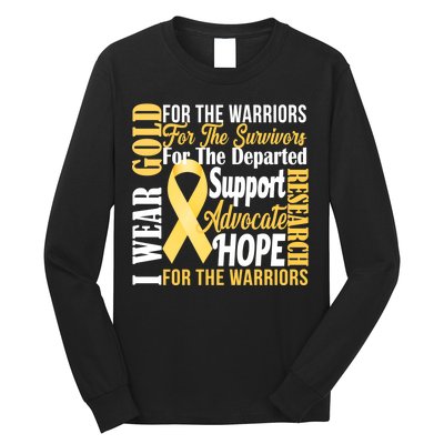 I Wear Gold For Childhood Cancer Awareness 1 Long Sleeve Shirt