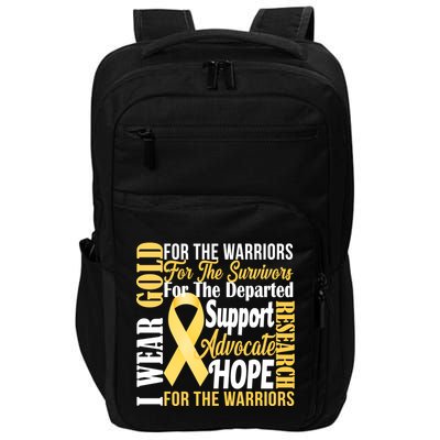I Wear Gold For Childhood Cancer Awareness 1 Impact Tech Backpack