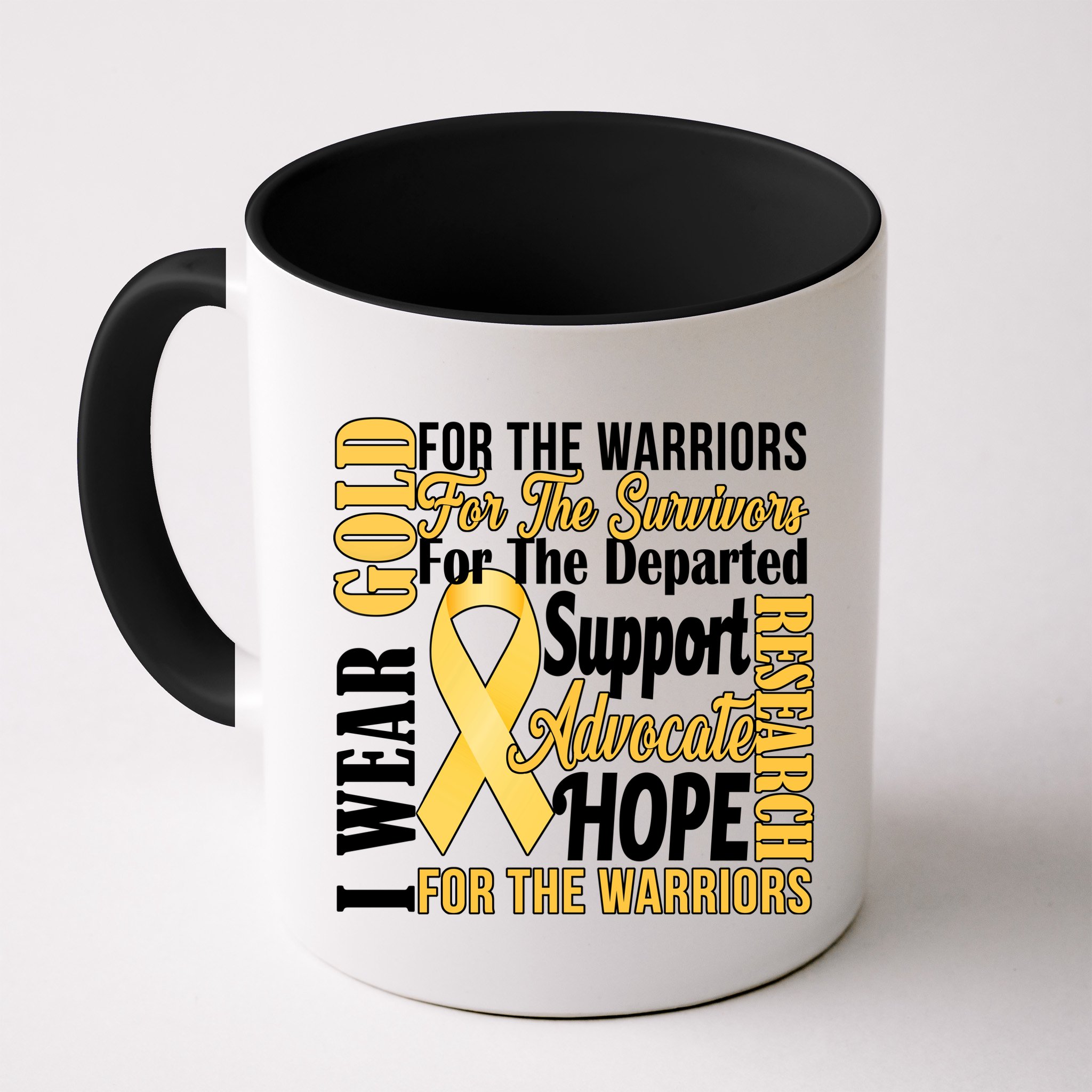 I Wear Gold For Childhood Cancer Awareness 1 Mug