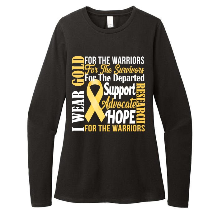 I Wear Gold For Childhood Cancer Awareness 1 Womens CVC Long Sleeve Shirt