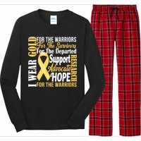 I Wear Gold For Childhood Cancer Awareness 1 Long Sleeve Pajama Set