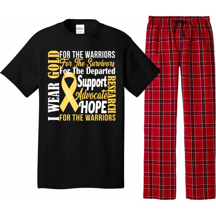 I Wear Gold For Childhood Cancer Awareness 1 Pajama Set