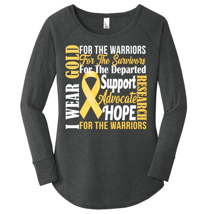 I Wear Gold For Childhood Cancer Awareness 1 Women's Perfect Tri Tunic Long Sleeve Shirt