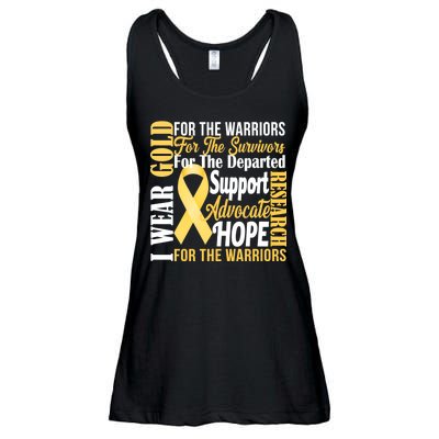 I Wear Gold For Childhood Cancer Awareness 1 Ladies Essential Flowy Tank