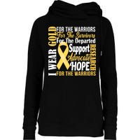 I Wear Gold For Childhood Cancer Awareness 1 Womens Funnel Neck Pullover Hood