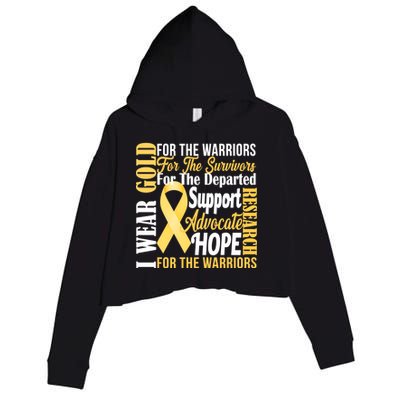 I Wear Gold For Childhood Cancer Awareness 1 Crop Fleece Hoodie