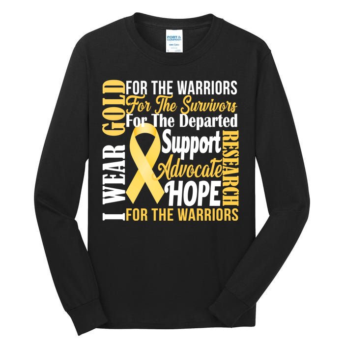 I Wear Gold For Childhood Cancer Awareness 1 Tall Long Sleeve T-Shirt