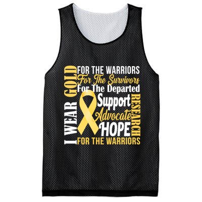 I Wear Gold For Childhood Cancer Awareness 1 Mesh Reversible Basketball Jersey Tank