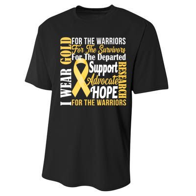 I Wear Gold For Childhood Cancer Awareness 1 Performance Sprint T-Shirt