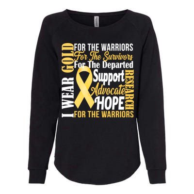 I Wear Gold For Childhood Cancer Awareness 1 Womens California Wash Sweatshirt