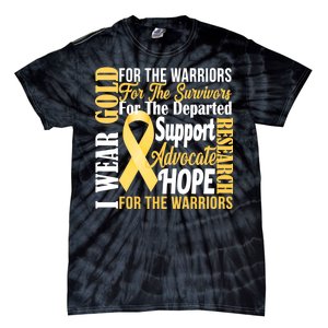 I Wear Gold For Childhood Cancer Awareness 1 Tie-Dye T-Shirt