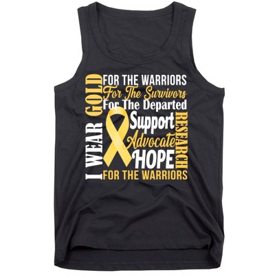 I Wear Gold For Childhood Cancer Awareness 1 Tank Top