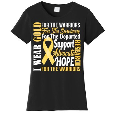 I Wear Gold For Childhood Cancer Awareness 1 Women's T-Shirt