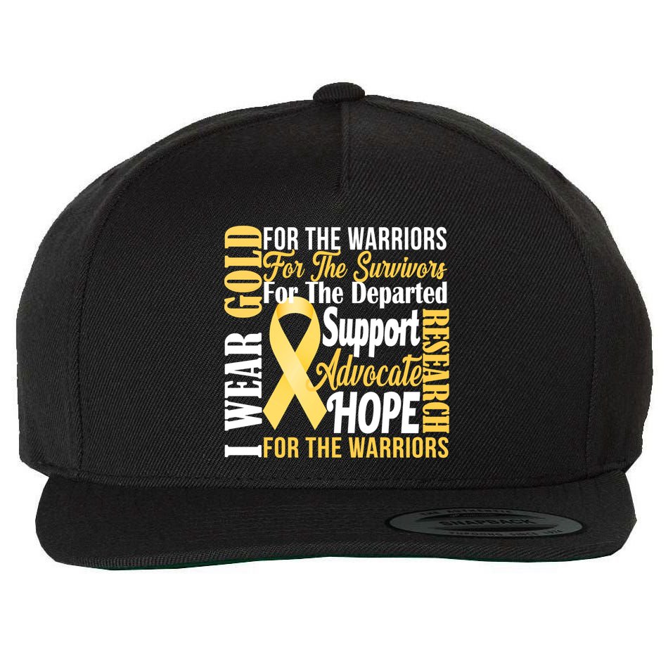 I Wear Gold For Childhood Cancer Awareness 1 Wool Snapback Cap