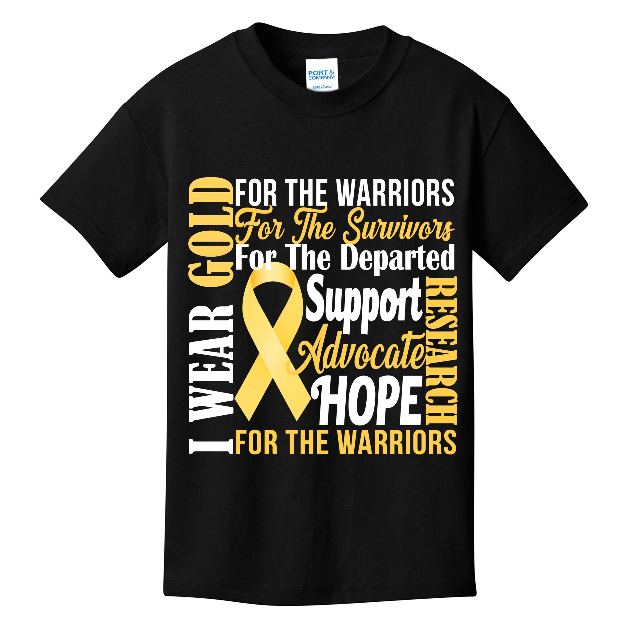 I Wear Gold For Childhood Cancer Awareness 1 Kids T-Shirt