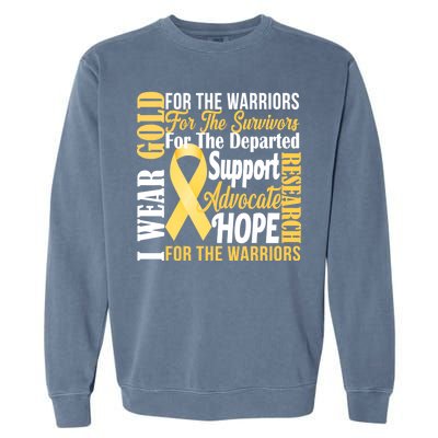 I Wear Gold For Childhood Cancer Awareness 1 Garment-Dyed Sweatshirt