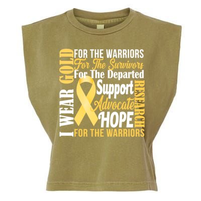 I Wear Gold For Childhood Cancer Awareness 1 Garment-Dyed Women's Muscle Tee