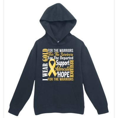 I Wear Gold For Childhood Cancer Awareness 1 Urban Pullover Hoodie