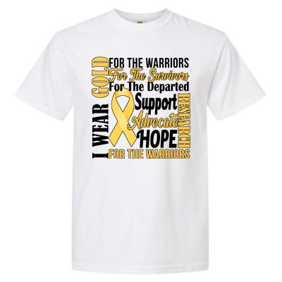 I Wear Gold For Childhood Cancer Awareness 1 Garment-Dyed Heavyweight T-Shirt