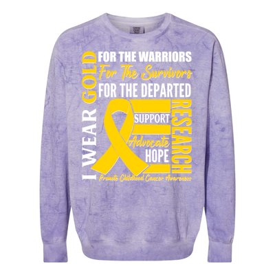 I Wear Gold Promote Childhood Cancer Awareness Colorblast Crewneck Sweatshirt