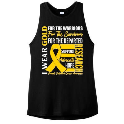 I Wear Gold Promote Childhood Cancer Awareness Ladies PosiCharge Tri-Blend Wicking Tank