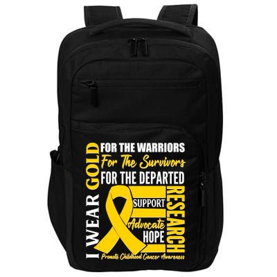 I Wear Gold Promote Childhood Cancer Awareness Impact Tech Backpack