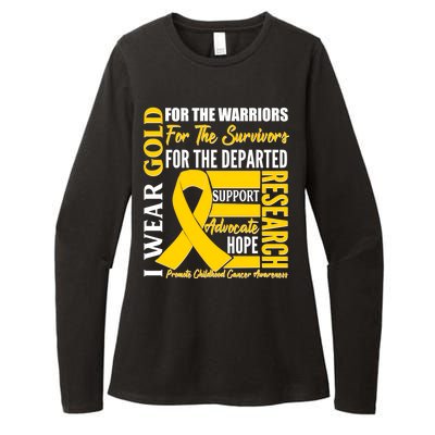 I Wear Gold Promote Childhood Cancer Awareness Womens CVC Long Sleeve Shirt