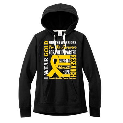 I Wear Gold Promote Childhood Cancer Awareness Women's Fleece Hoodie