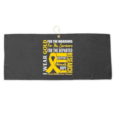 I Wear Gold Promote Childhood Cancer Awareness Large Microfiber Waffle Golf Towel