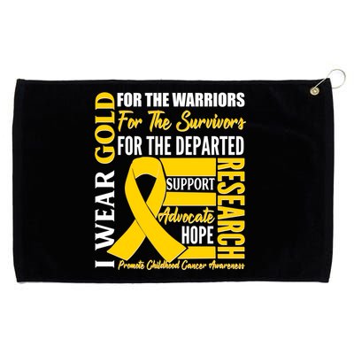 I Wear Gold Promote Childhood Cancer Awareness Grommeted Golf Towel