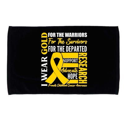 I Wear Gold Promote Childhood Cancer Awareness Microfiber Hand Towel