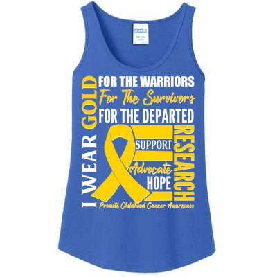 I Wear Gold Promote Childhood Cancer Awareness Ladies Essential Tank