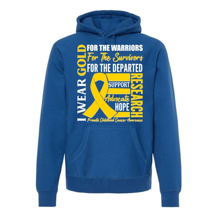 I Wear Gold Promote Childhood Cancer Awareness Premium Hoodie